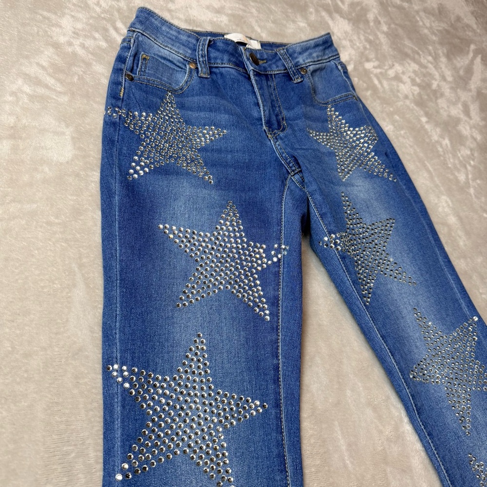 Austin Landing Rhinestone Star Flare Jeans Size 00/23 Y2K Bootcut Denim - Picture 3 of 11